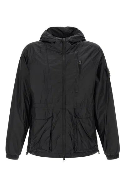 Stone Island 4100057 Ripstop Hooded Jacket In Black