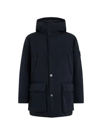 Stone Island 4100062 David-tc_s.i. Ghost Short Down Parka With Anti-drop In Black