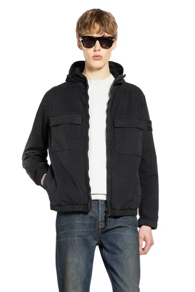 Stone Island 4100077 Windbreaker In Black