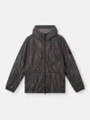 Stone Island Double-sided Quilted Hooded Drop Resistance Jacket In Charcoal Grey