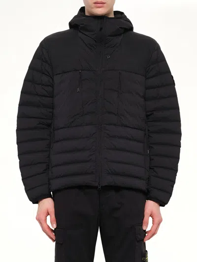 Stone Island 4100107 Seamless Tunnel Nylon Down Jacket In Black