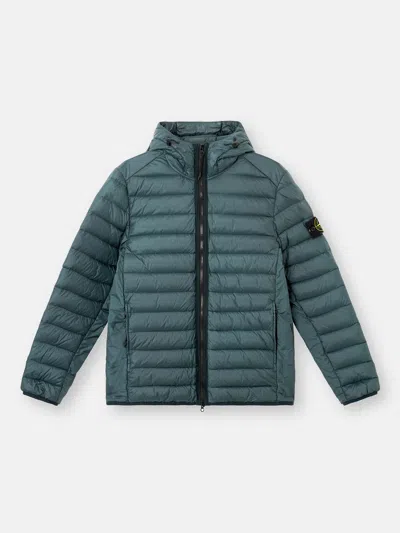 Stone Island 4100403 Loom Woven Chambers Nylon Down-tc In Green