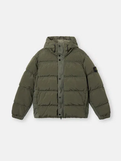 Stone Island Khaki 41419 Nylon Metal Econyl Down Jacket In V0059 Musk