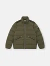 Stone Island Compass-patch Padded Down Jacket In Vert Mousse