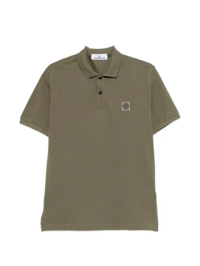 Stone Island 50/2 Organic Cotton Piquet Polo In Green