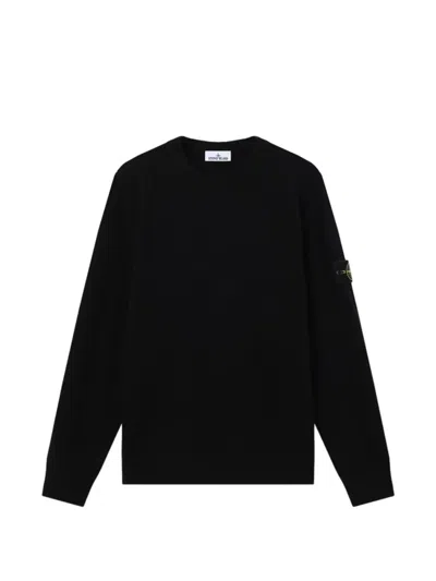 Stone Island 5100021 Light Rws Geelong Wool Sweater In Black