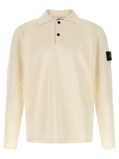 Stone Island Beige Logo Patch Polo In Neutral