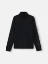 Stone Island Turtleneck Jumper With Finely Ribbed Trims In Black