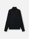Stone Island Turtleneck Jumper With Finely Ribbed Trims In Black