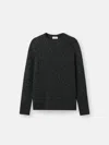 Stone Island Mens Black Melange Reflective Knit Crewneck Wool Blend Jumper