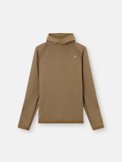 Stone Island Sweater With Balaclava-style Hood In Brown