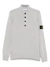 Stone Island 5100040 Button-fastening Patch-pocket Sweater In Gray
