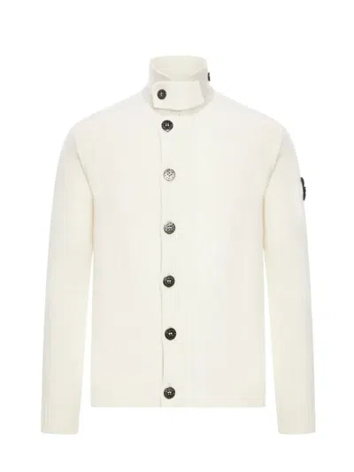 Stone Island 5100047 Cardigan In White