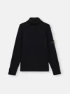 Stone Island Turtleneck Jumper With Finely Ribbed Trims In Black