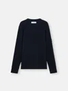 Stone Island Ribbed-knit Virgin Wool Sweater With Signature Patch In Blue