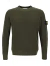 Stone Island 5100053 Ribbed-knit Crew-neck Sweater In Green