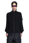 Stone Island Sweater Wool Blend Standing Collar In Black