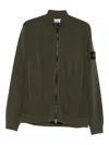 Stone Island 5100062 Zip-front Patch Pocket Sweater In Green