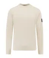 Stone Island 5100071 Patch-pocket Wool Sweater In White