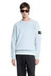 Stone Island Logo Patch Crewneck Sweatshirt In Blue