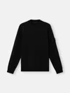 Stone Island Ribbed-knit Virgin Wool Sweater With Signature Patch In Blue