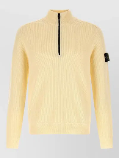Stone Island 5100124 High Collar Long Sleeve Sweater In Yellow