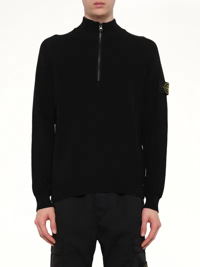 Stone Island 5100124 Ls Polo In Black