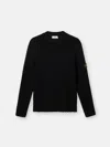 Stone Island Organic Cotton Crewneck Sweatshirt In Black