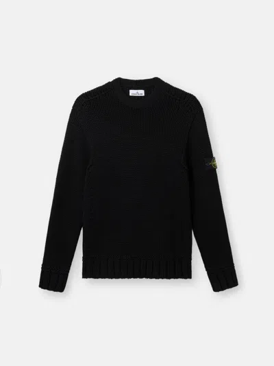 Stone Island 535d2 Chain Stitch Viscose-nylon In Black