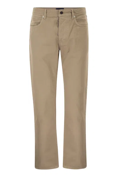 Stone Island 5-pocket Trousers In Cotton Twill In Neutral