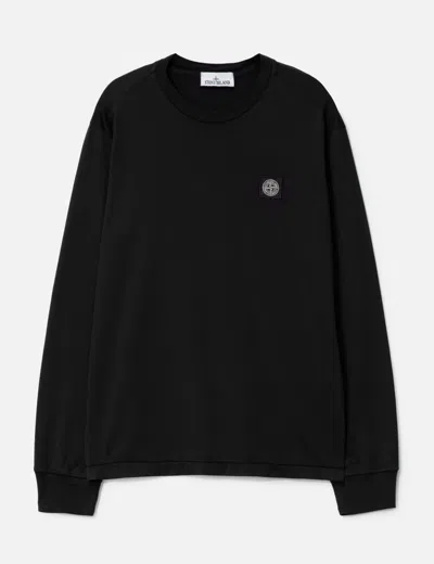 Stone Island 60/2 Cotton Jersey Long Sleeve T-shirt In Black
