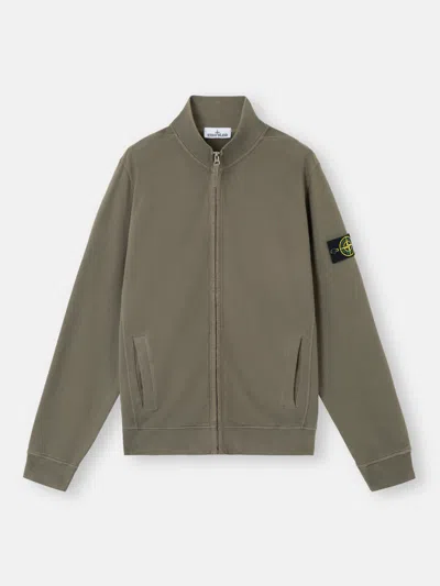 Stone Island 60720 Brushed Organic Cotton Fleece In Brown