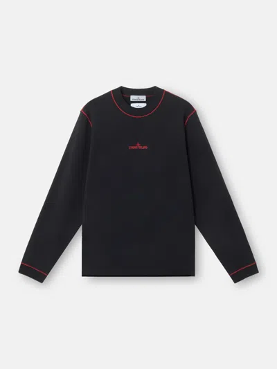 Stone Island 6100001 Cotton Fleece In Black