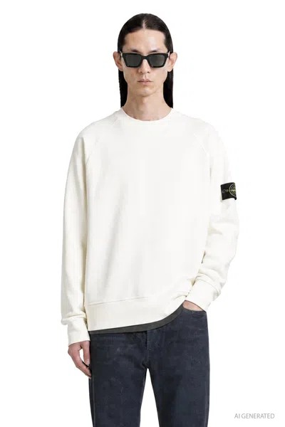 Stone Island 6100008 Crewneck Sweatshirt In White