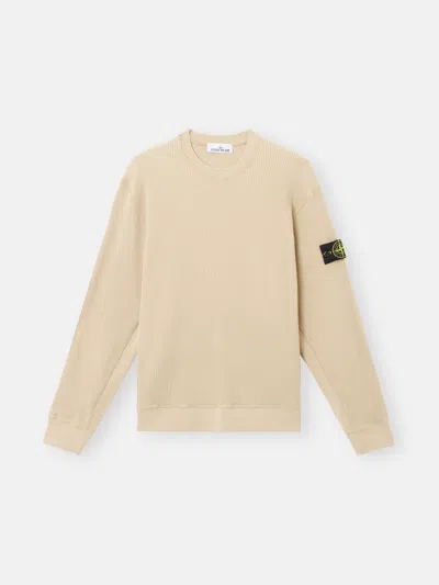 Stone Island 6100008 Organic Cotton Waffle Fleece In Desert