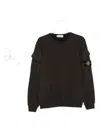 Stone Island Grey Cotton Crewneck Sweatshirt In Black