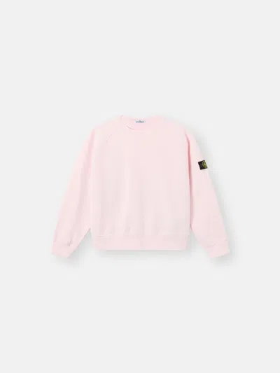 Stone Island 6100015 Organic Cotton Fleece In Pink