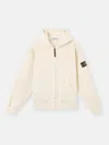 Stone Island Hooded Zipper-up Sweatshirt In Neutral