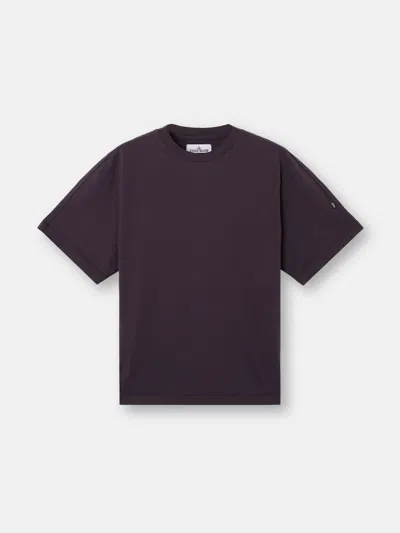 Stone Island 6100019 Heavy Cotton Jersey In Burgundy