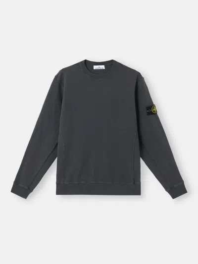 Stone Island 6100020 Malfilé Fleece 'old' Effect In Charcoal Grey