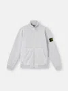 Stone Island 6100022 Malfilé Fleece 'old' Effect In Pearl Grey