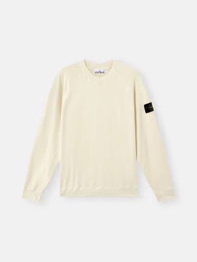 Stone Island 6100023 Light Organic Cotton Fleece In Ivory
