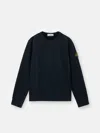 Stone Island Crew Neck Sweater Ribbed Cuffs In Black