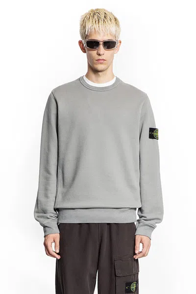 Stone Island 6100028 Brushed Organic Cotton Fleece Sweatshirt In Gray