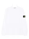 Stone Island 6100028 Logo-patch Crew-neck Sweatshirt In White