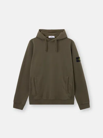 Stone Island 6100029 Brushed Organic Cotton Fleece In Green