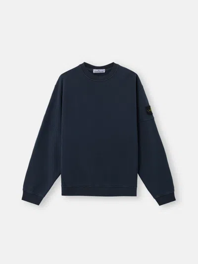 Stone Island Organic Cotton Sweatshirt In Blue