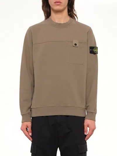 Stone Island 6100038 Brushed Cotton Sweatshirt In Orange