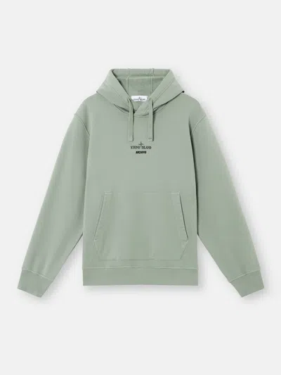 Stone Island 6100039 Cotton Fleece In Sage Green