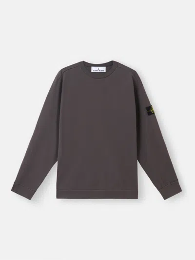 Stone Island 6100043 Heavy Cotton Jersey In Charcoal Grey